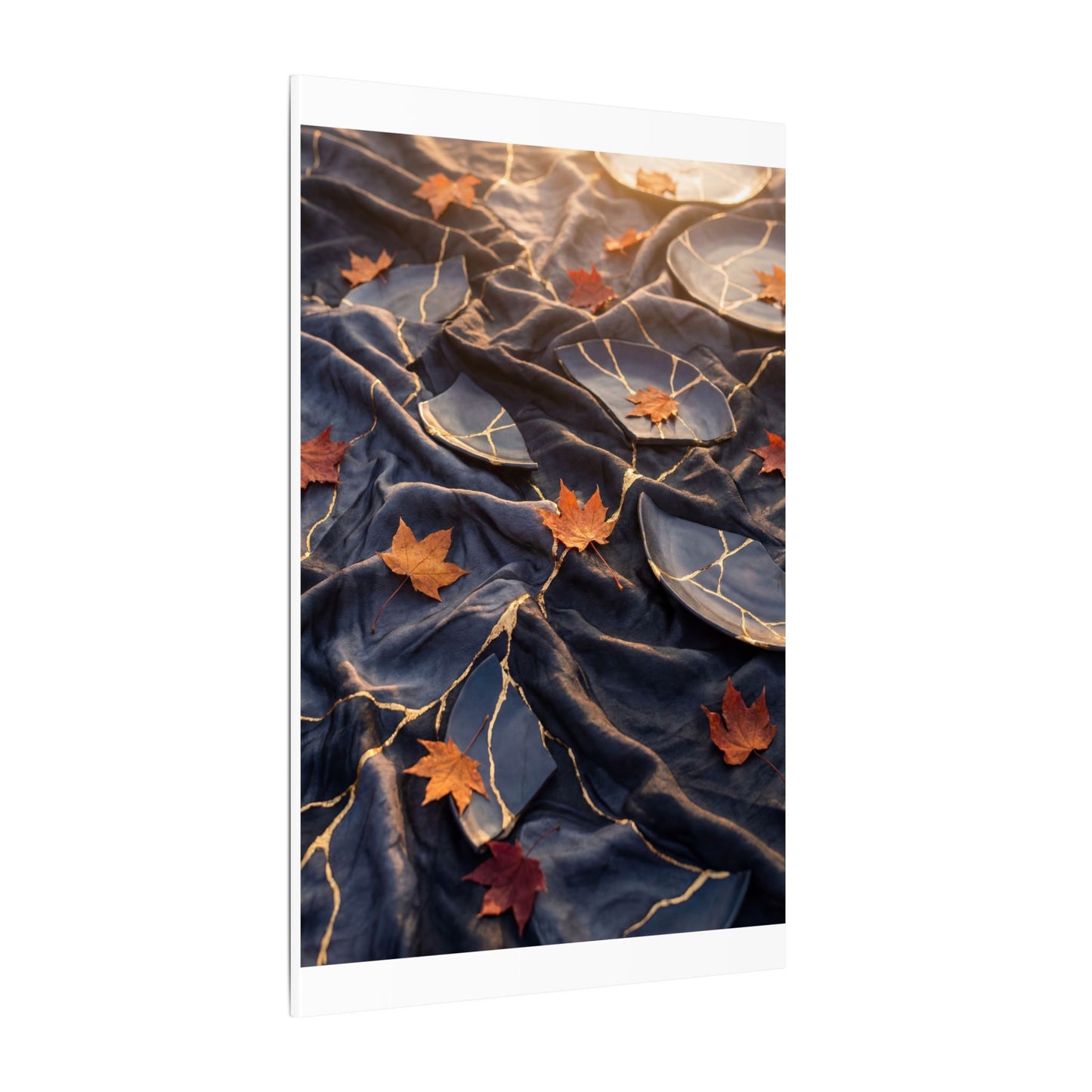 Golden Hour Silk Drape Canvas Art - Kintsugi Shibui