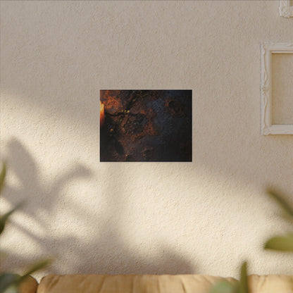 Candlelight Rust Patina Canvas Art - Dark Japandi Ma
