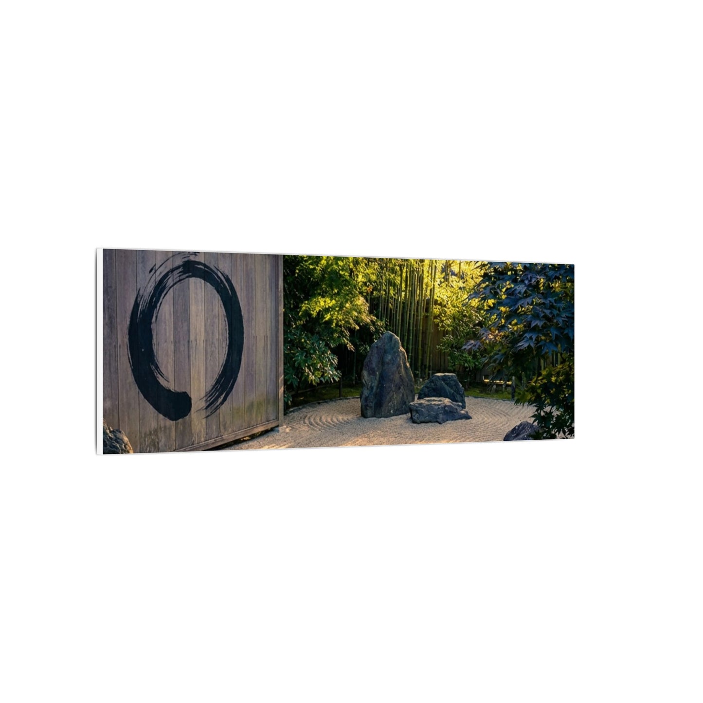 Rock Garden Enso Canvas Art | Tranquil Zen Art