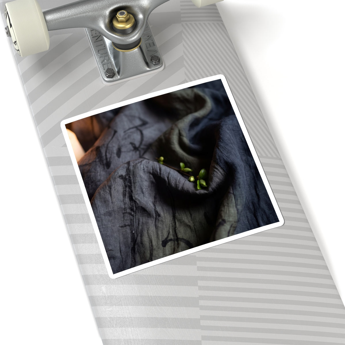 Silk Drape Charcoal Ink Sticker | Atmospheric Dark Japandi Art