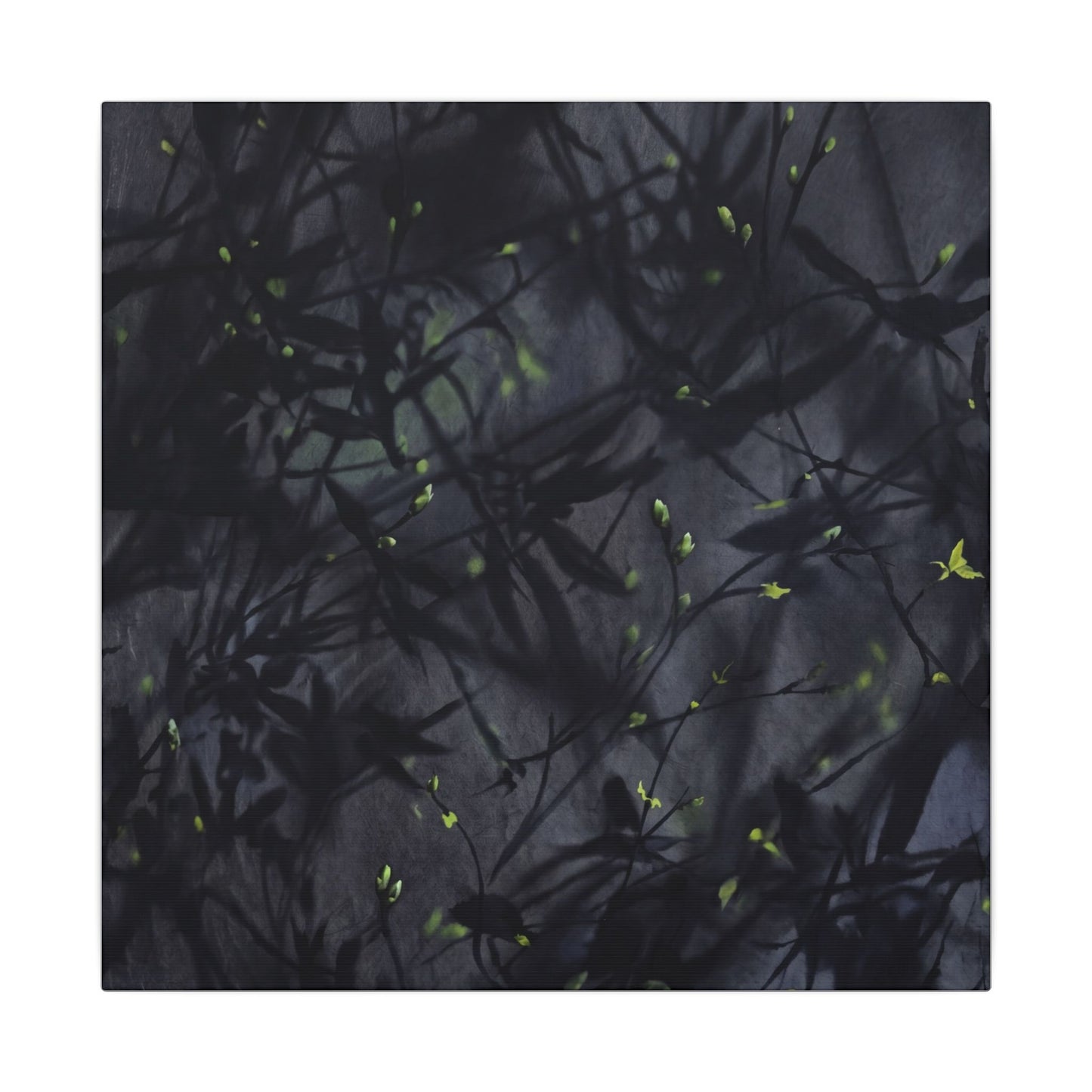 Shadow Play Spring Canvas Art | Dark Japandi Atmospheric Design