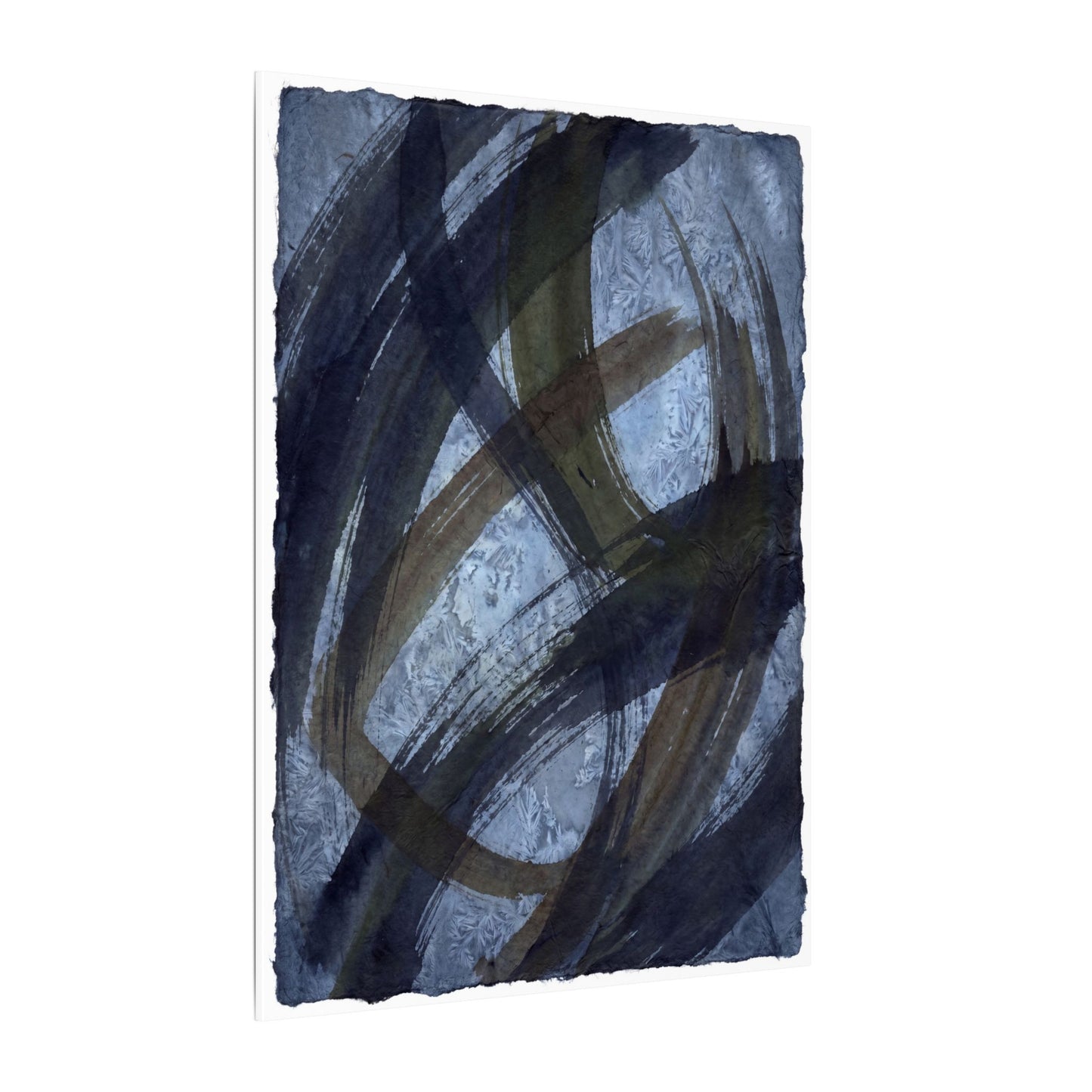 Ink Brushstroke Canvas Art | Winter Dark Japandi Shadow Zen Art