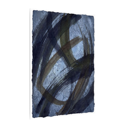 Ink Brushstroke Canvas Art | Winter Dark Japandi Shadow Zen Art