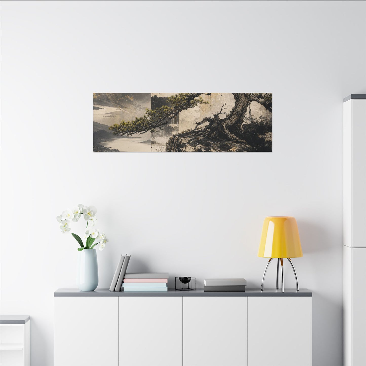 Golden Hour Pine Tree Canvas Art - Japandi Datsuzoku