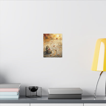 Autumn Rock Garden Watercolor Canvas Art | Neutral Decor