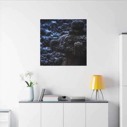 Moody Stone Lantern Canvas Art - Shadow Zen Dark Japandi
