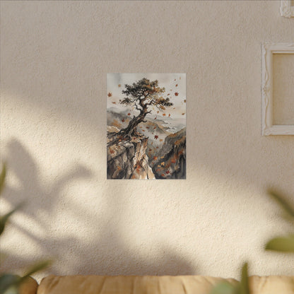 Autumn Pine Tree Watercolor Canvas Art | Warm Decor