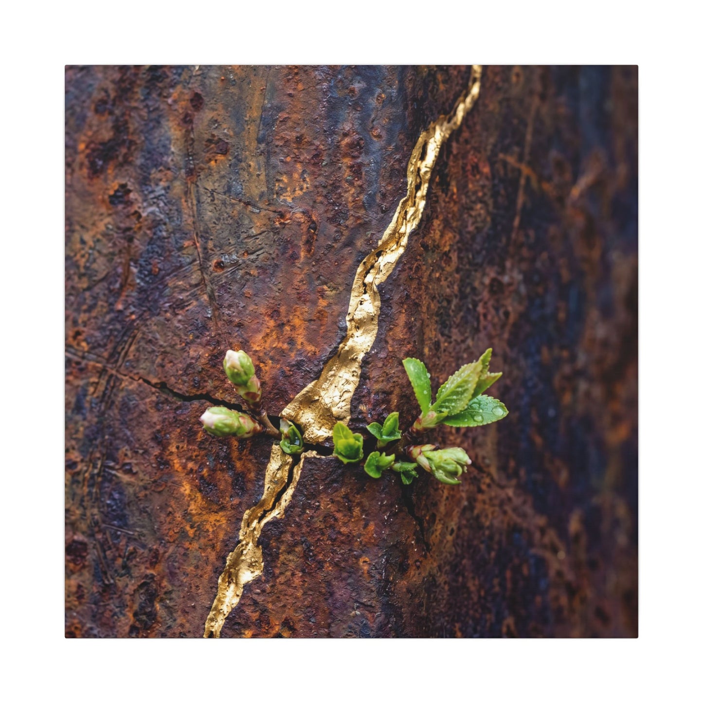 Overcast Rust Patina Canvas Art - Kintsugi Datsuzoku