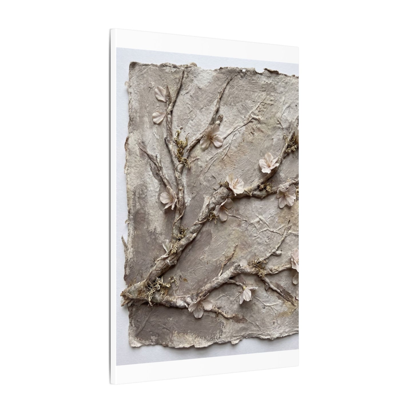 Summer Cherry Blossom Texture Canvas Art | Earthy Decor