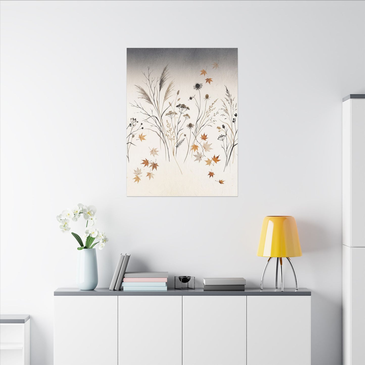 Dawn Dried Flowers Canvas Art - Japandi Kanso