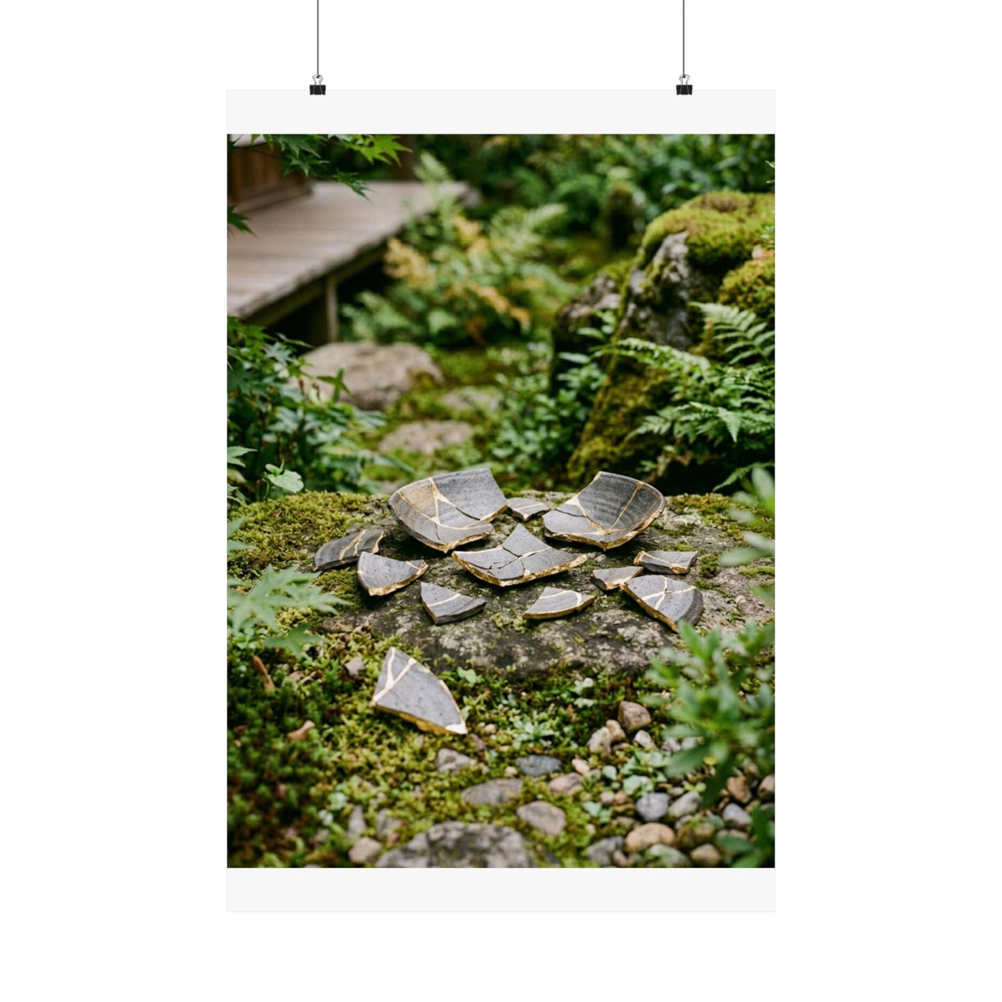 Broken Pottery Gold Repair Wall Art Print | Beautiful Kintsugi Art