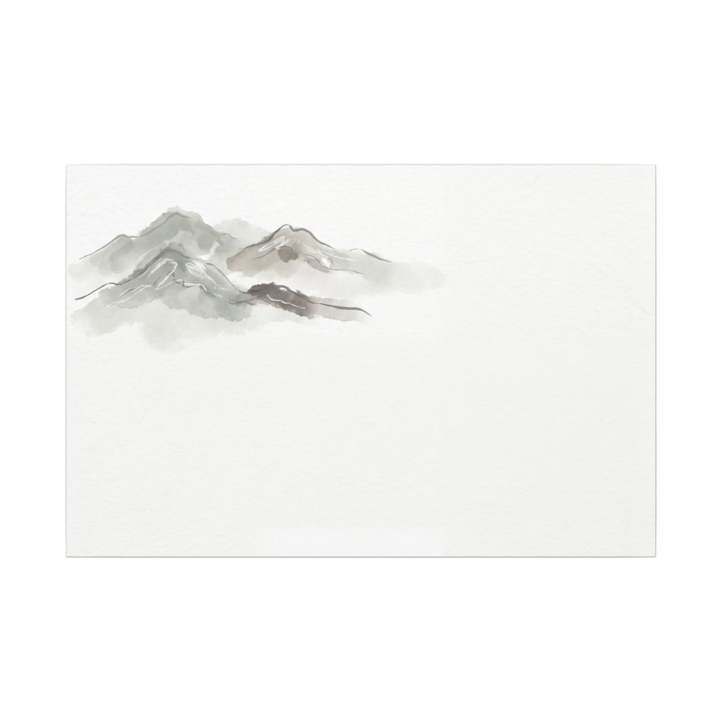 Winter Mountain Mist Minimal Line Canvas Art | Elegant Decor