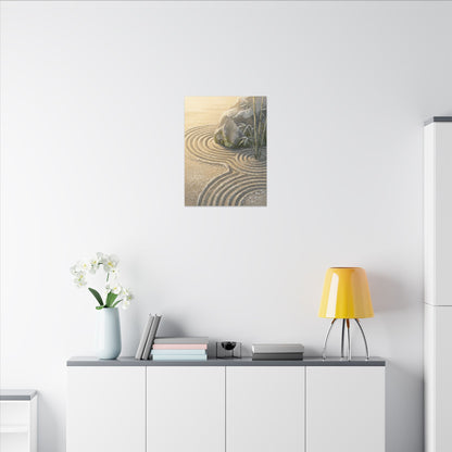 Rock Garden Winter Canvas Art | Zen Peaceful Design