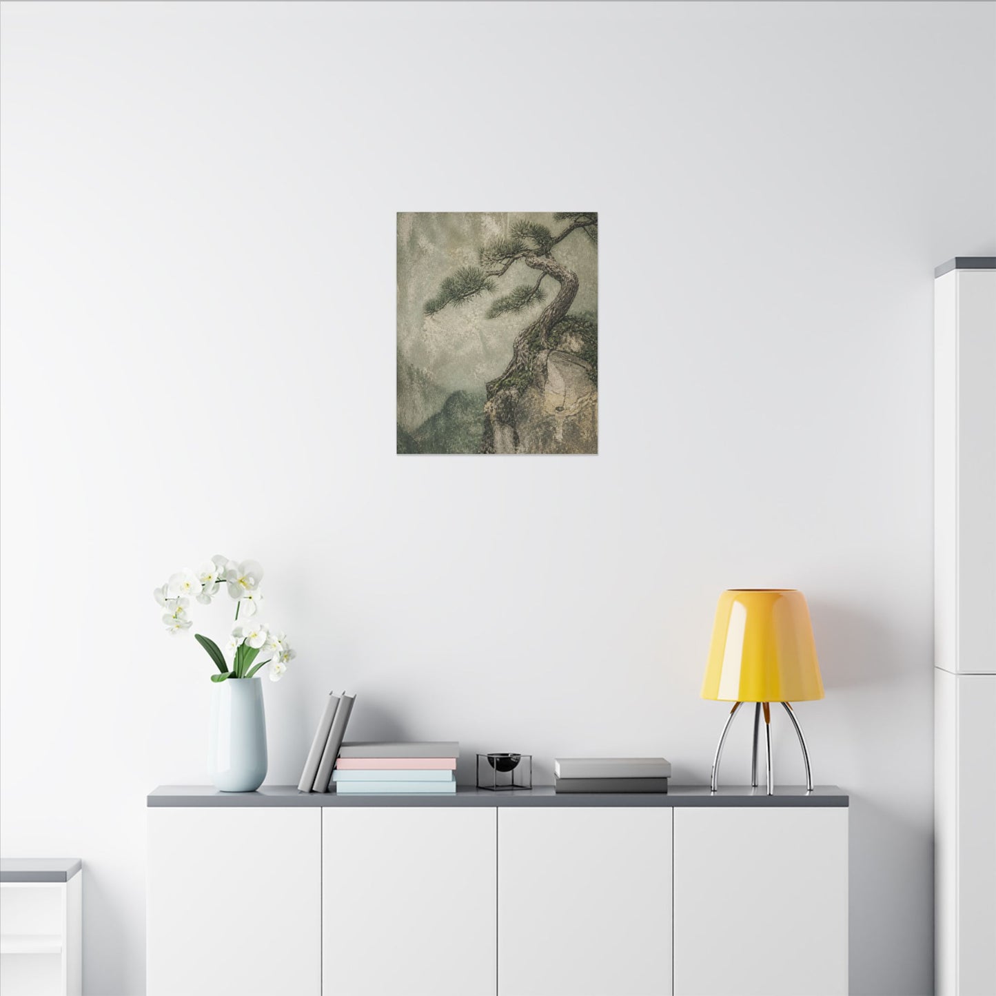 Fukinsei Pine Tree Canvas Art - Japandi Texture