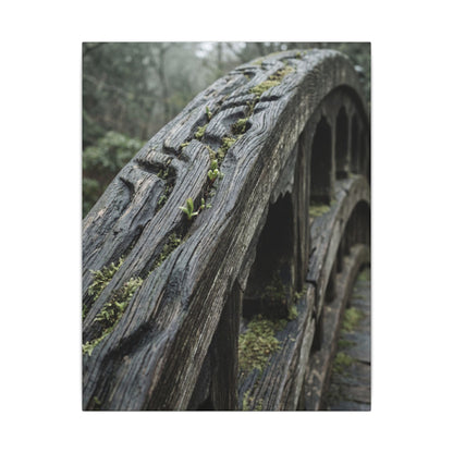 Overcast Wooden Bridge Canvas Art - Japandi Kanso