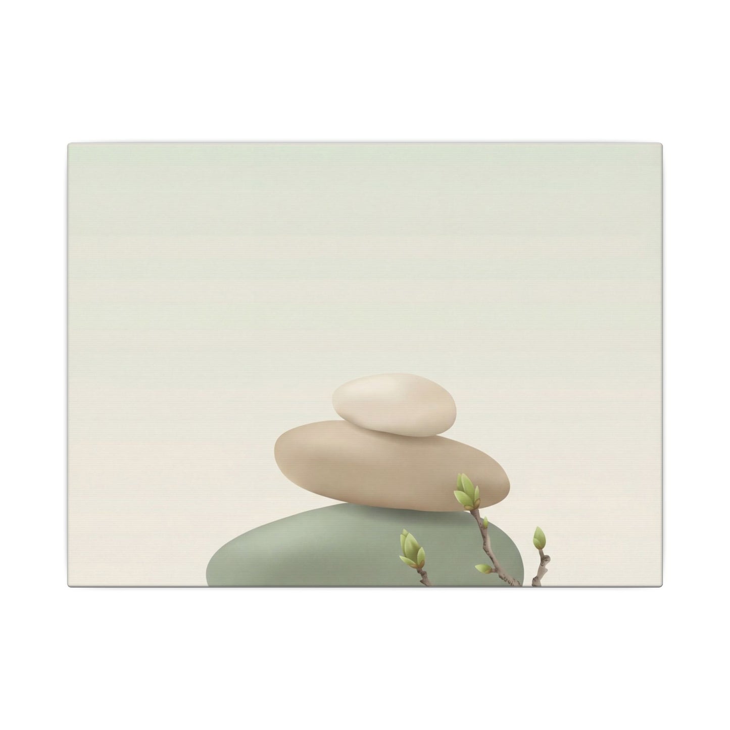 Dawn River Stones Canvas Art - Japandi Fukinsei Art Print