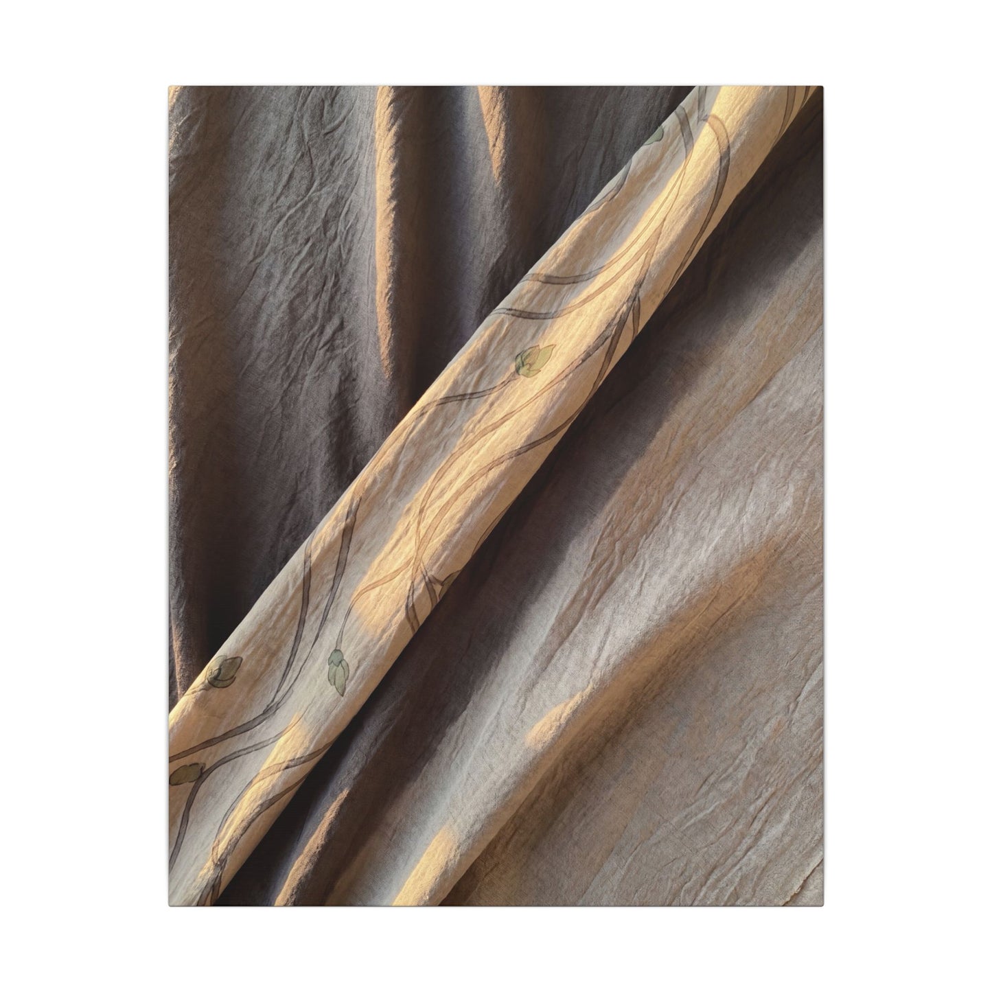 Warm Silk Drape Canvas Art - Japanese Pattern Japandi
