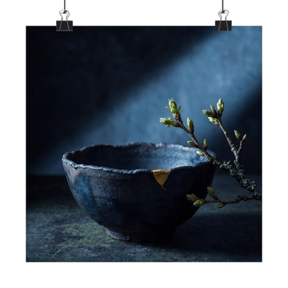 Moonlight Ceramic Bowl Wall Art Print - Dark Japandi Datsuzoku Art Print