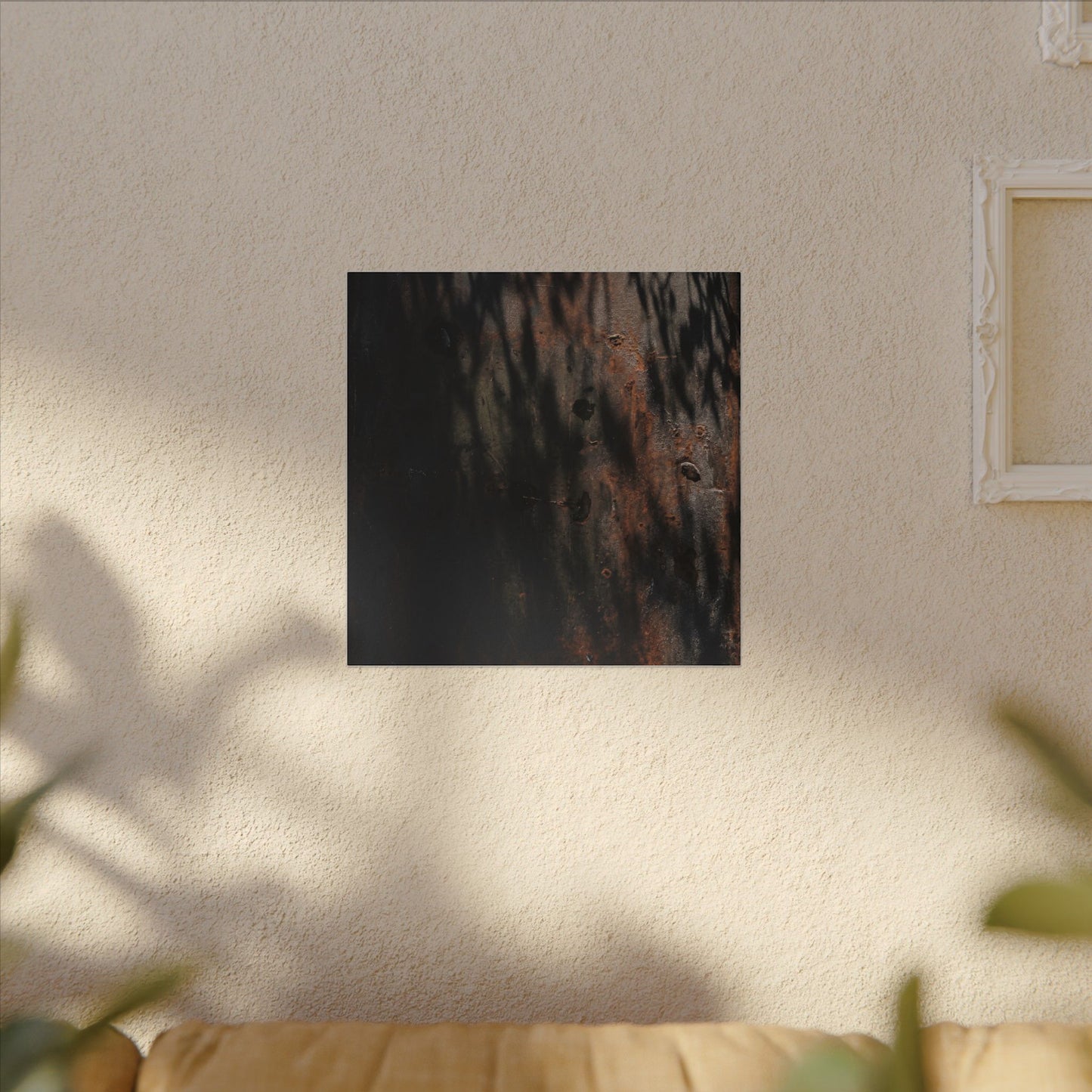 Rust Patina Shadow Zen Canvas Art | Luxurious Dark Japandi Art