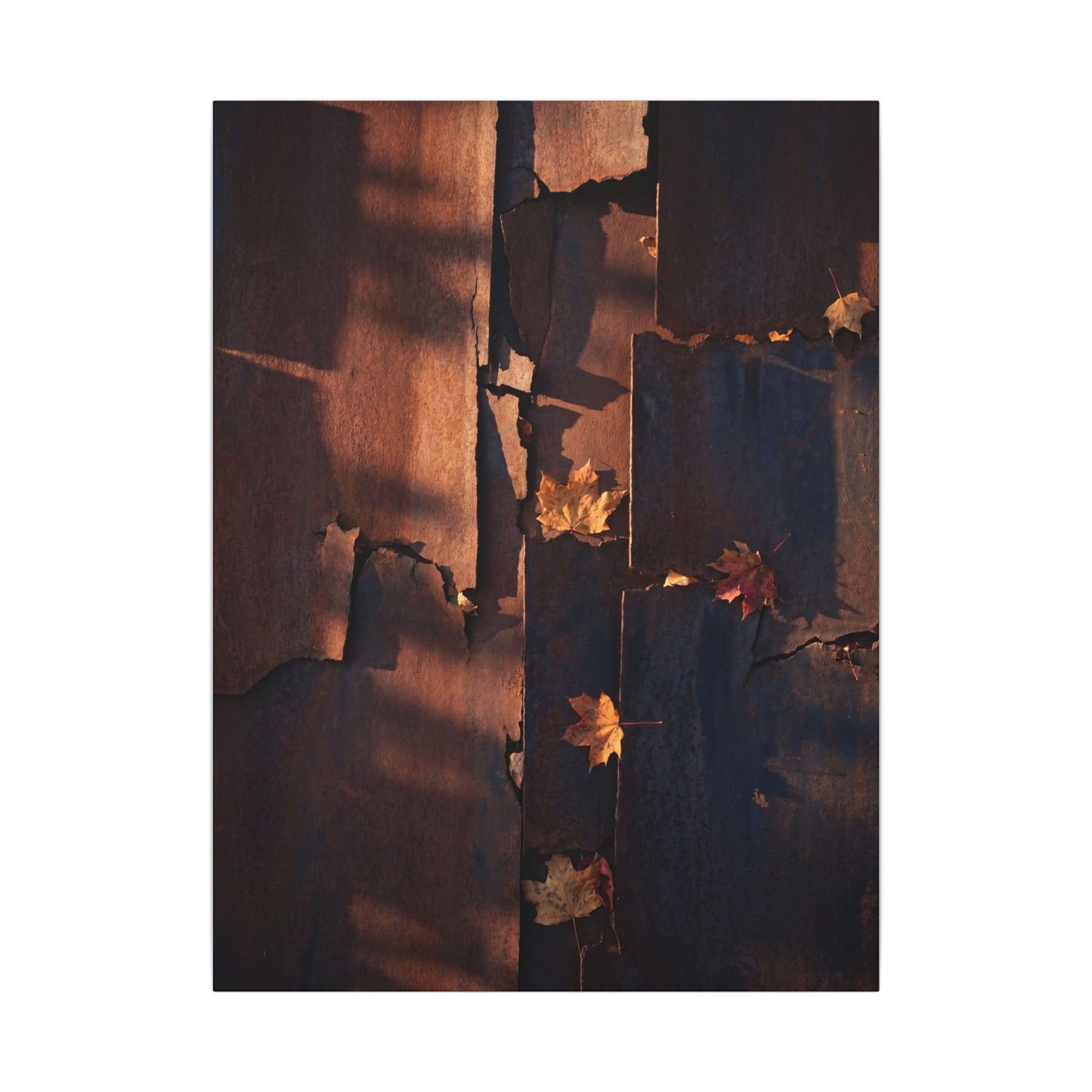 Seijaku Rust Patina Canvas Art - Dark Japandi Shadow Zen