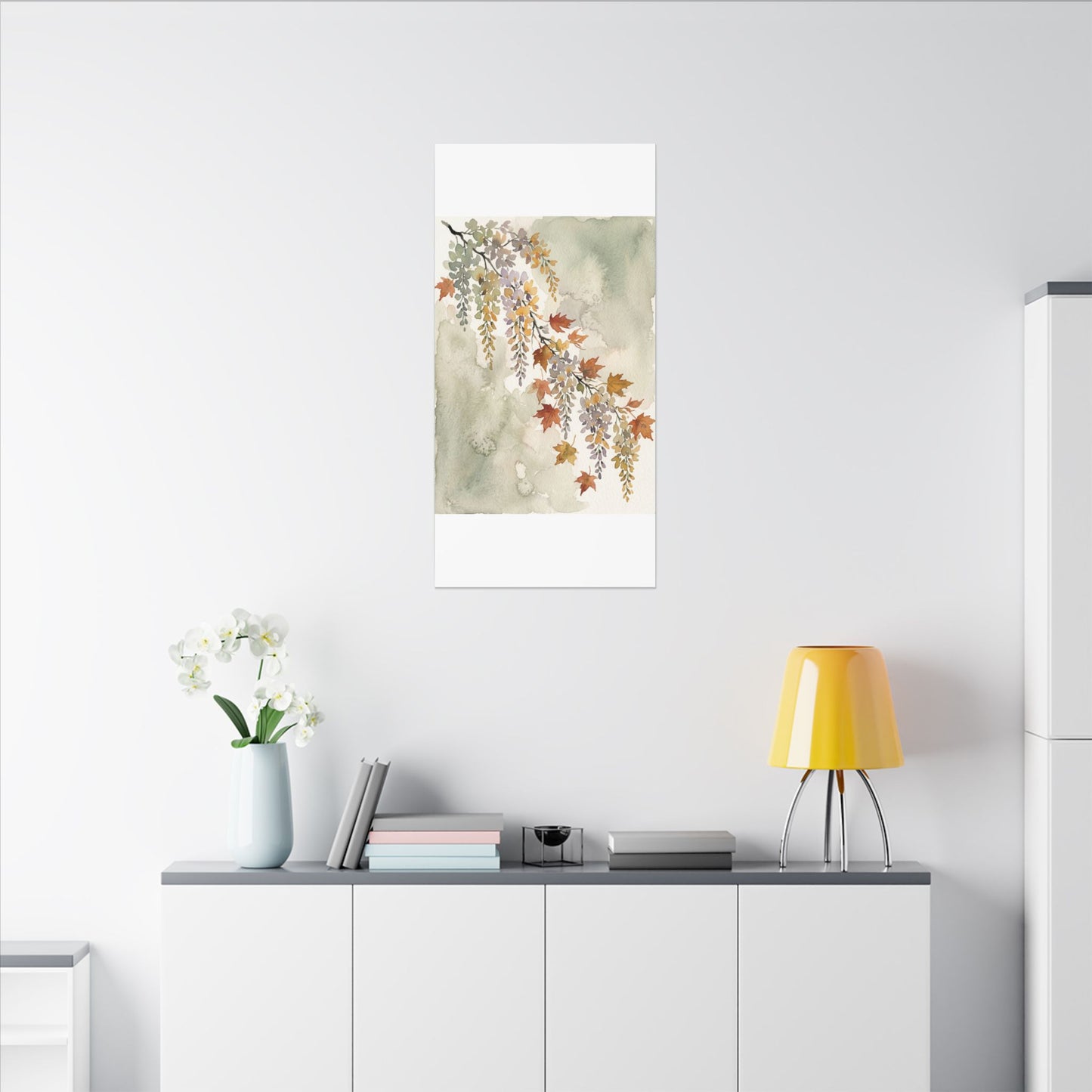 Ma Wisteria Canvas Art - Japandi Watercolor