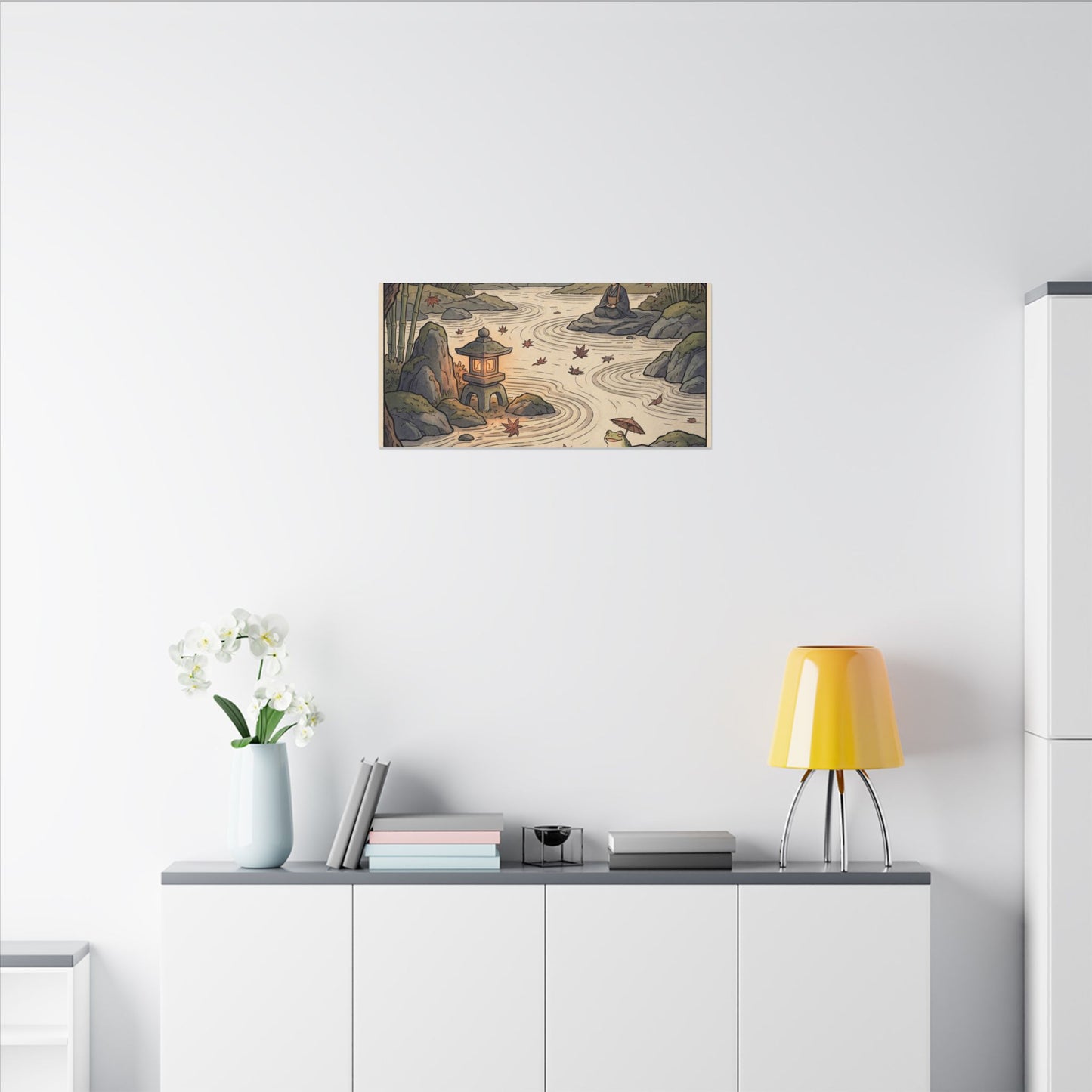 Rock Garden Autumn Canvas Art | Zen Serene Design