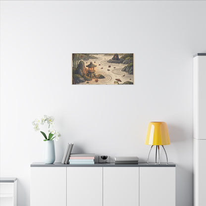 Rock Garden Autumn Canvas Art | Zen Serene Design