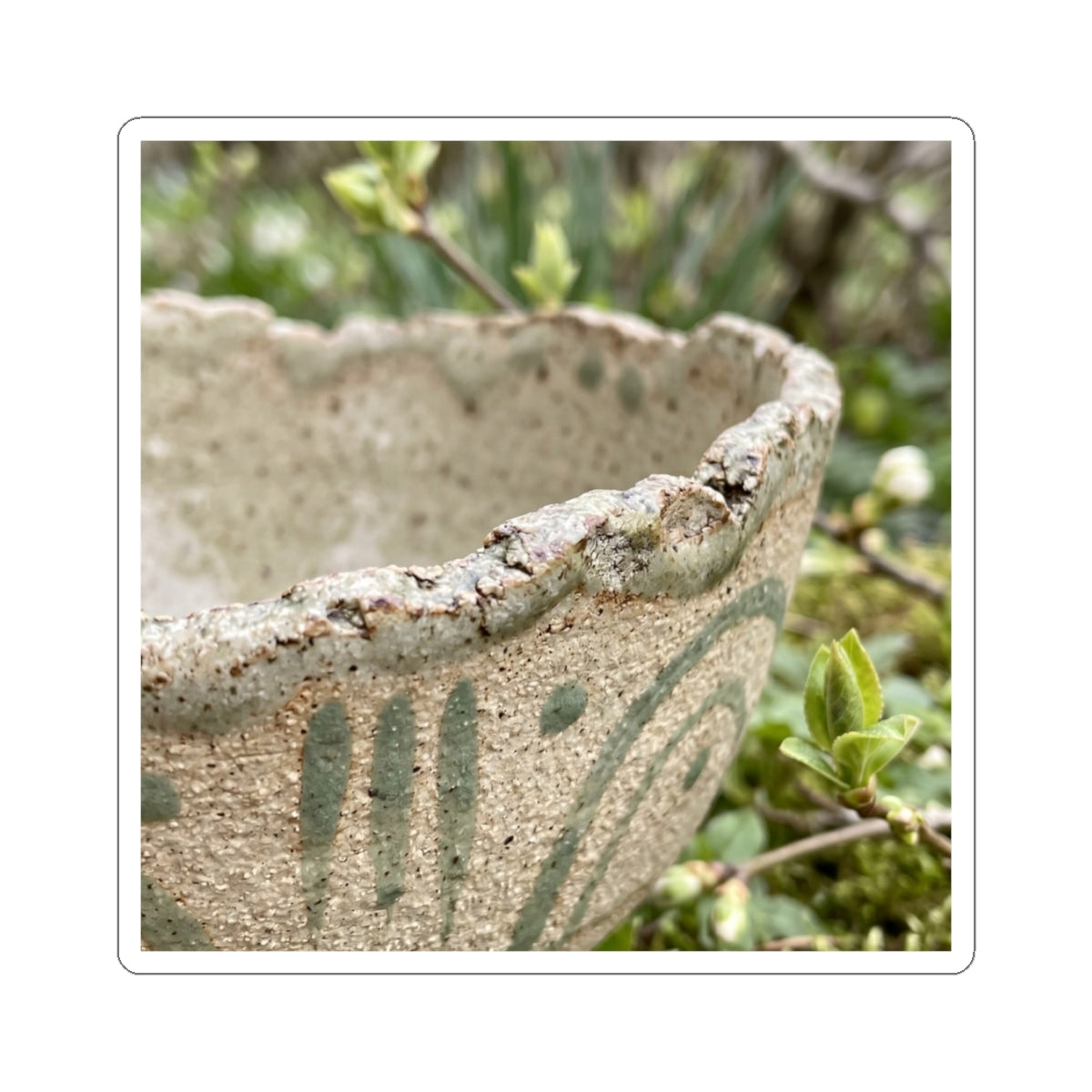 Japandi Ceramic Bowl in Overcast | Japanese Pattern Sticker