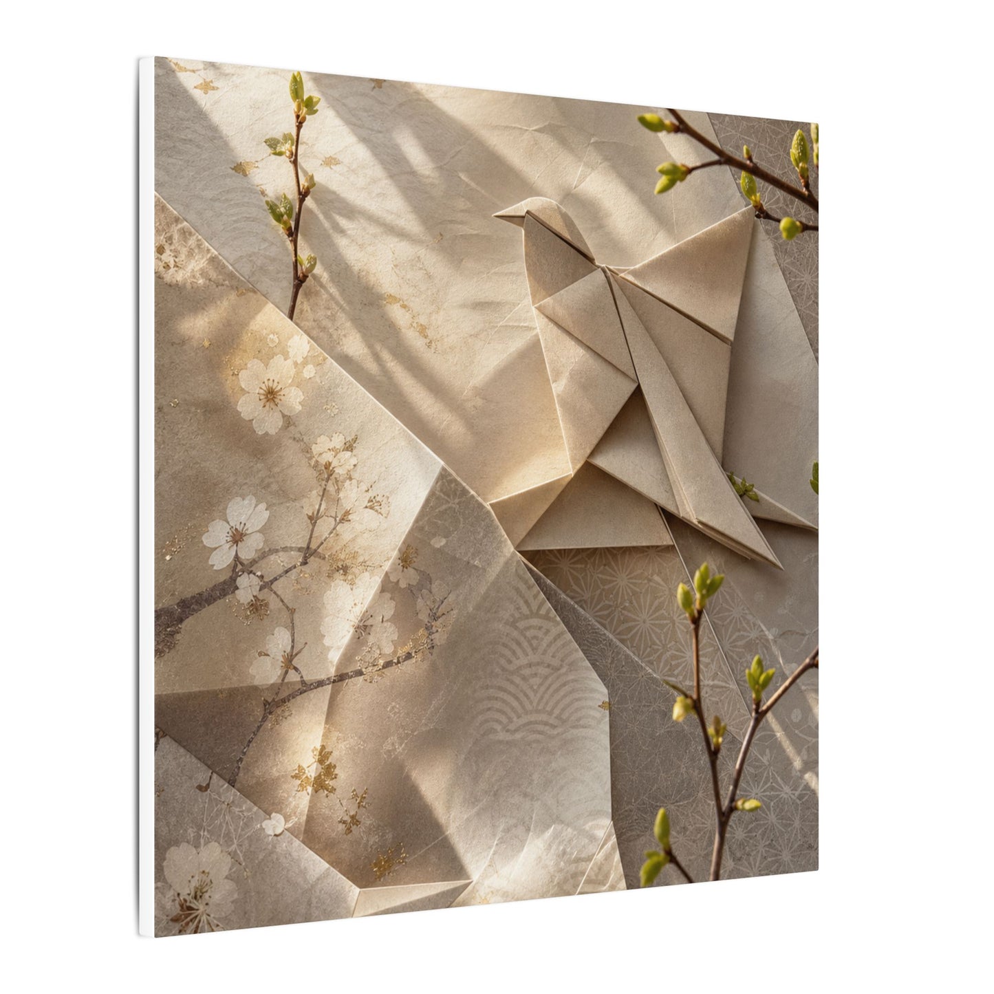 Golden Hour Paper Fold Canvas Art - Japandi Fukinsei