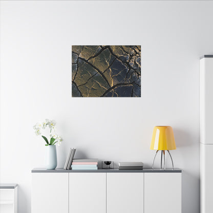 Winter Cracked Earth Moody Minimal Canvas Art | Atmospheric Decor