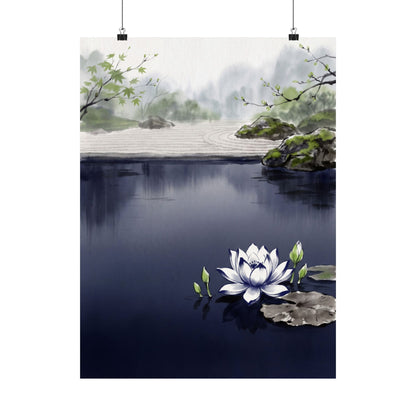 Lotus Flower Spring Wall Art Print | Zen Calm Design