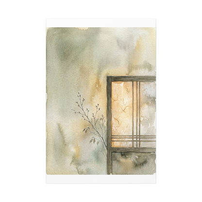 Ma Shoji Screen Canvas Art - Japandi Watercolor