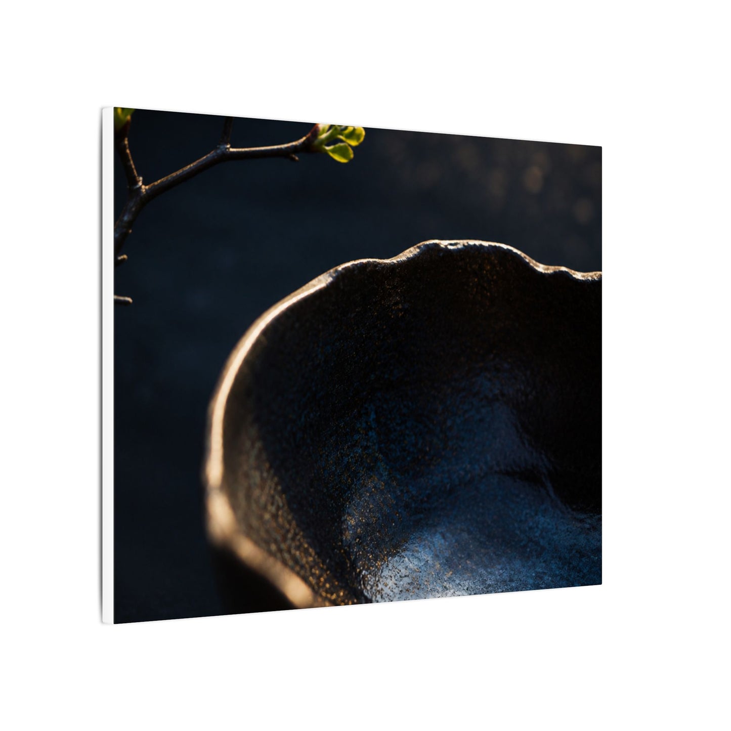 Ma Ceramic Bowl Canvas Art - Dark Japandi Shadow Zen