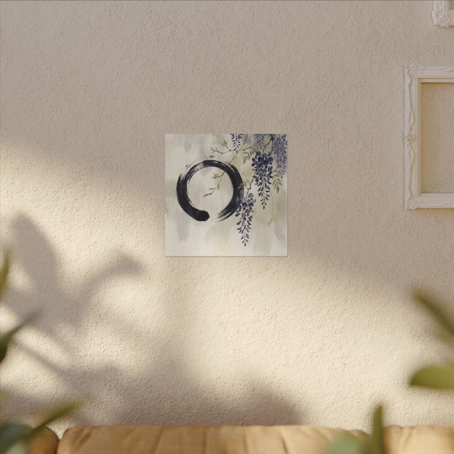 Wisteria Enso Canvas Art | Serene Zen Art