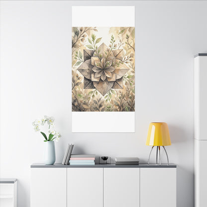Warm Paper Fold Canvas Art - Watercolor Japandi