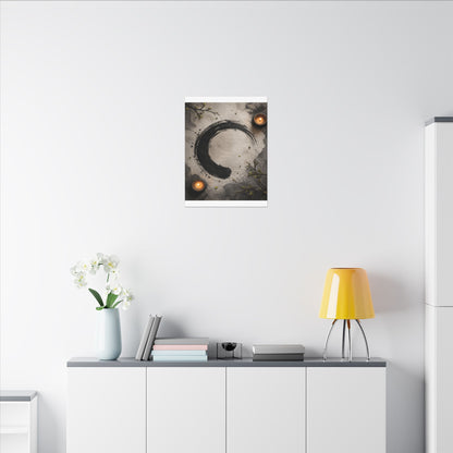 Candlelight Ink Brushstroke Canvas Art - Zen Ma