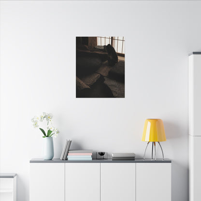 Dark Japandi Shadow Zen Canvas Art