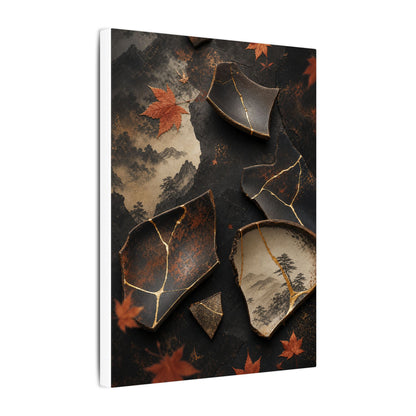 Broken Pottery Gold Vein Canvas Art | Philosophical Kintsugi Art