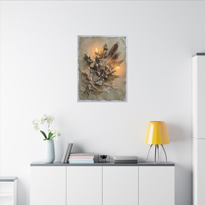Dried Flowers Texture Canvas Art | Warm Japandi Art
