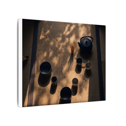 Shibui Tea Ceremony Canvas Art - Dark Japandi Shadow Zen
