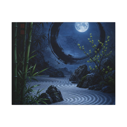 Serene Rock Garden Canvas Art - Enso Zen