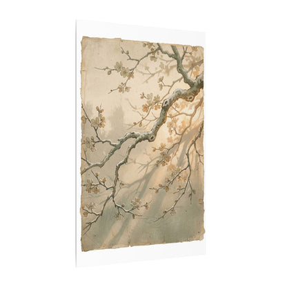 Cherry Blossom Canvas Art | Winter Japandi Japanese Pattern Art