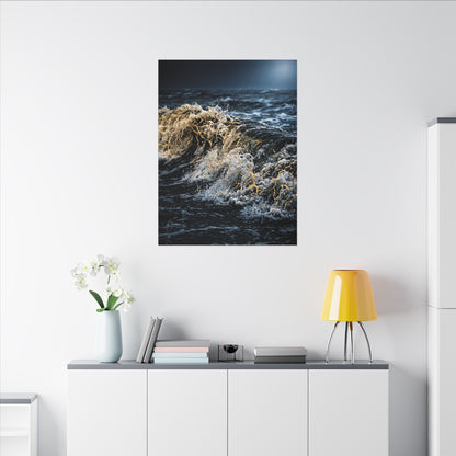 Ocean Wave Winter Canvas Art | Kintsugi Artful Design
