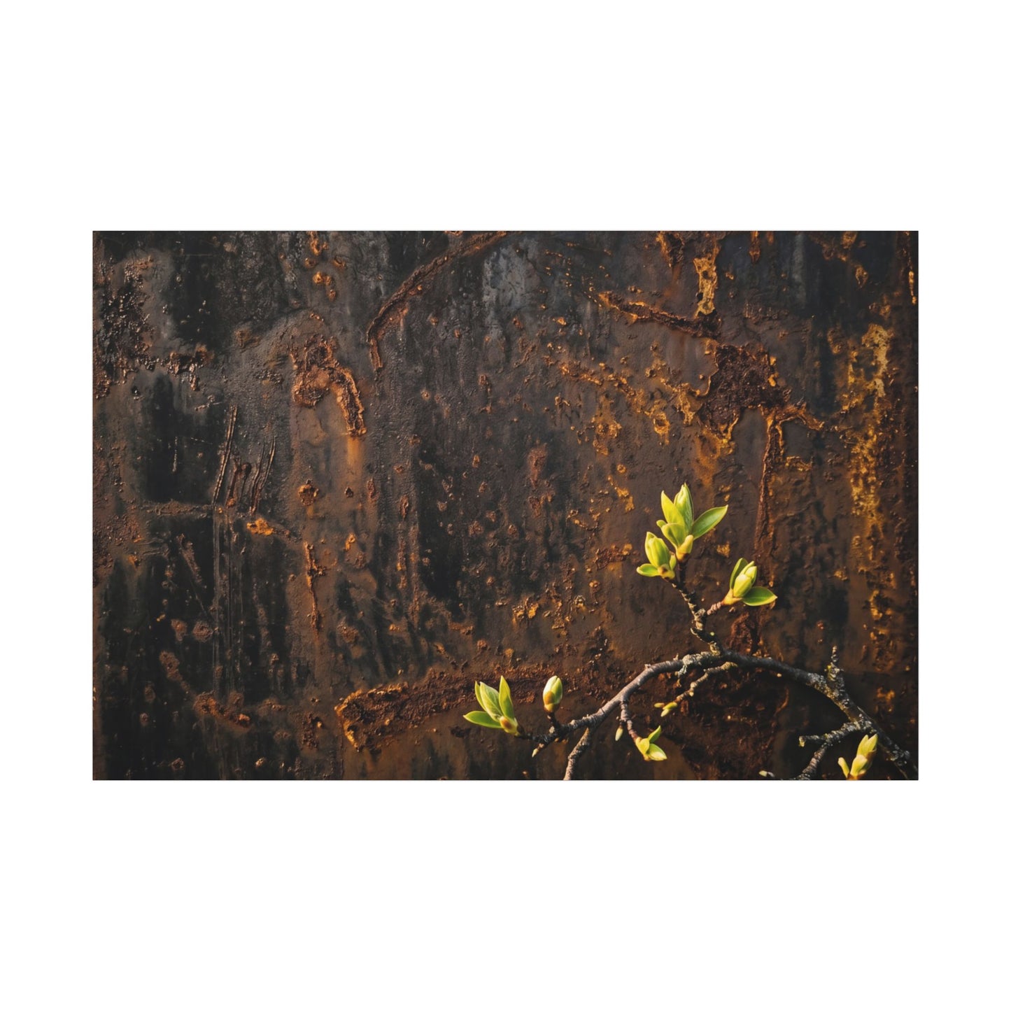 Golden Hour Rust Patina Canvas Art - Dark Japandi Fukinsei