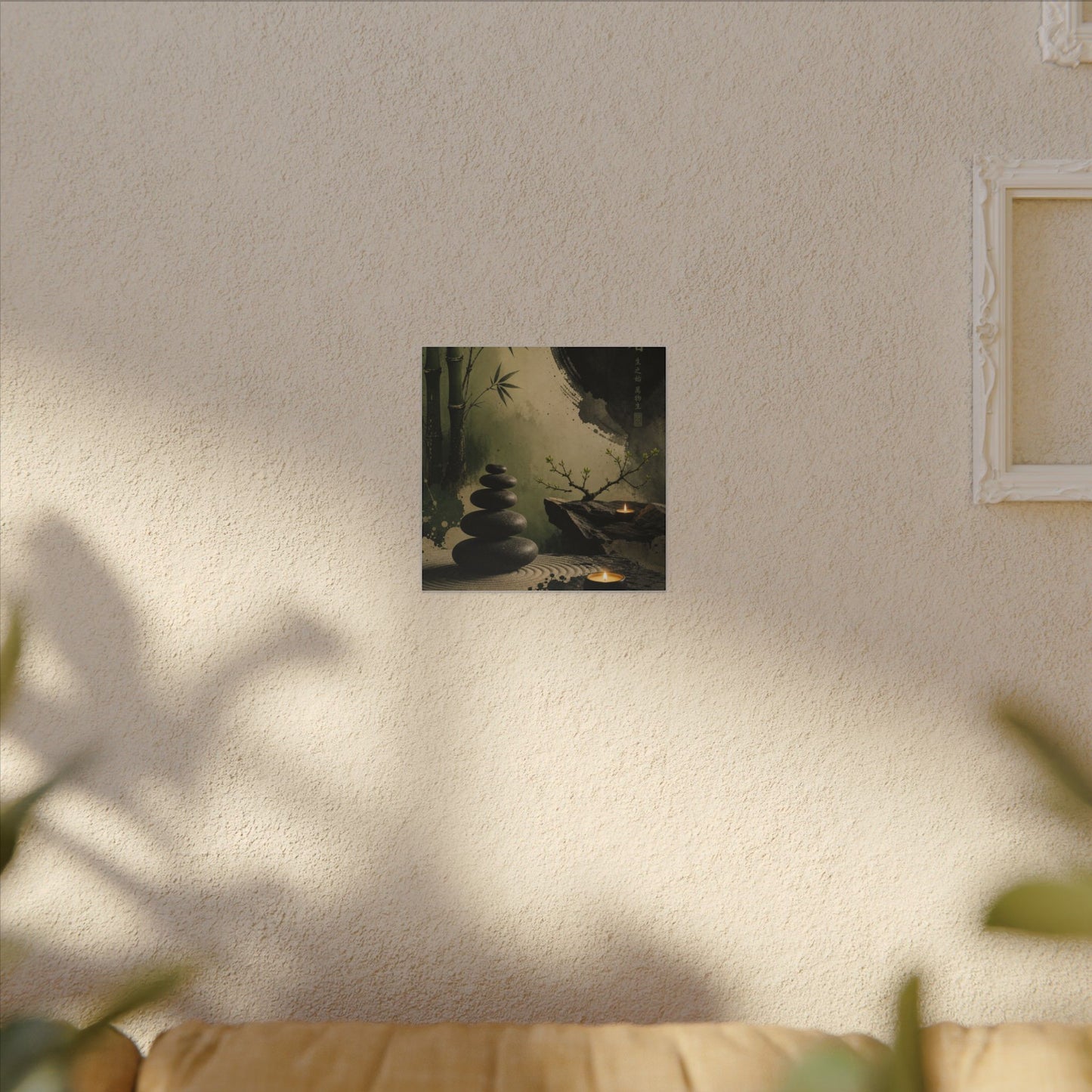 River Stones Spring Canvas Art | Zen Contemplative Design