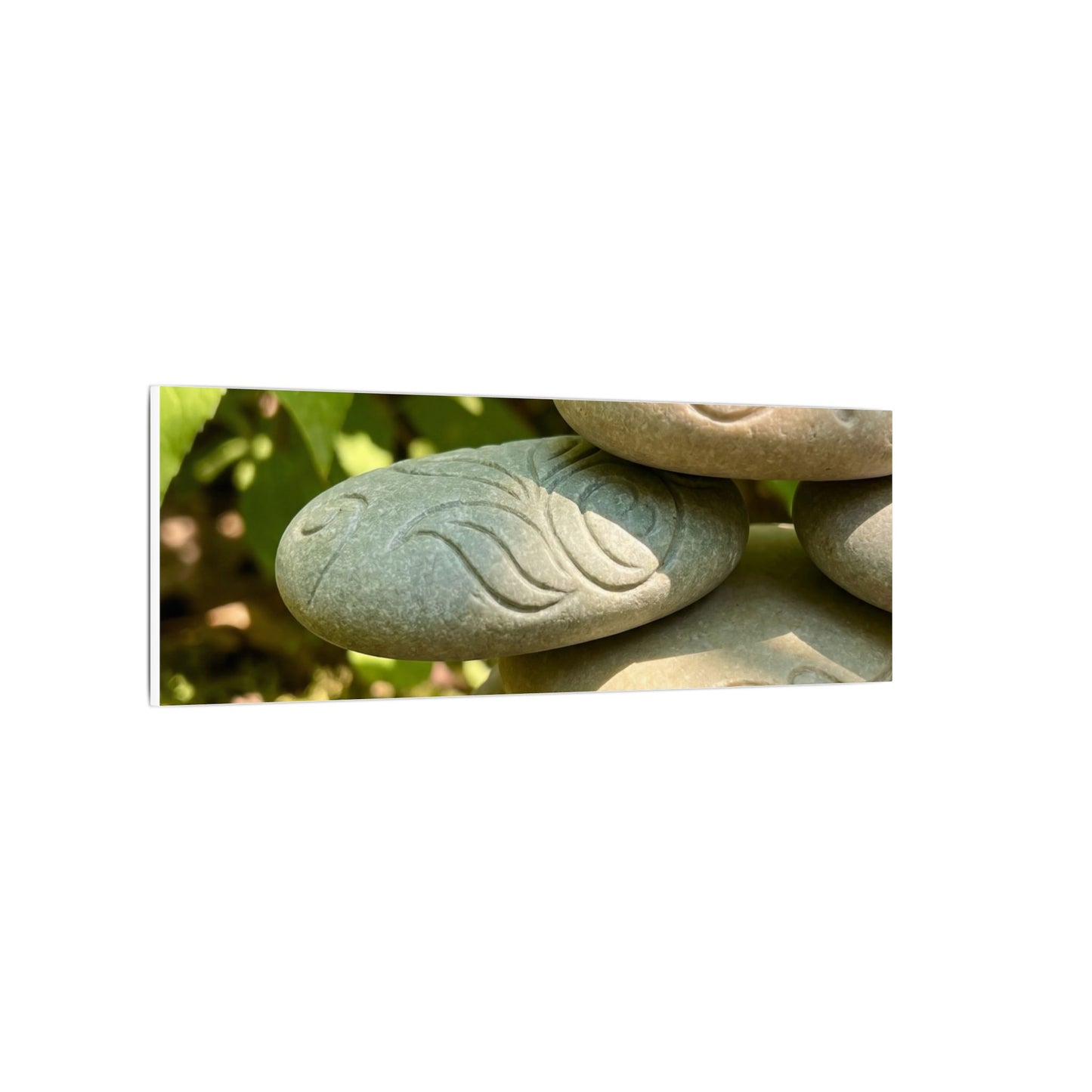 River Stones Summer Canvas Art | Japandi Earthy Design