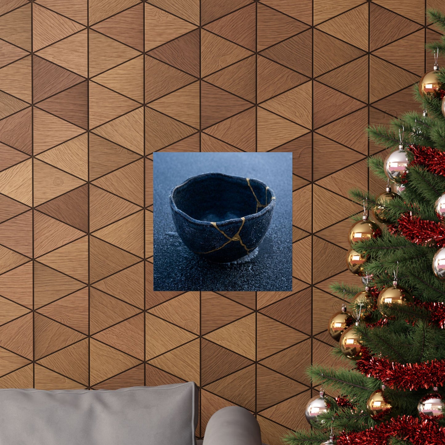 Ceramic Bowl Gold Repair Wall Art Print | Artful Kintsugi Art