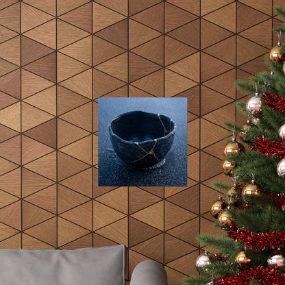 Ceramic Bowl Gold Repair Wall Art Print | Artful Kintsugi Art