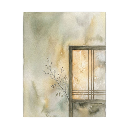 Ma Shoji Screen Canvas Art - Japandi Watercolor