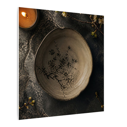Ceramic Bowl Spring Canvas Art | Japandi Earthy Design